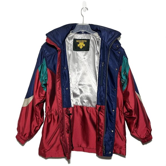 Descente Vintage Ski Winter Red Blue Green Retro Snowboard Jacket - Picture 4 of 17